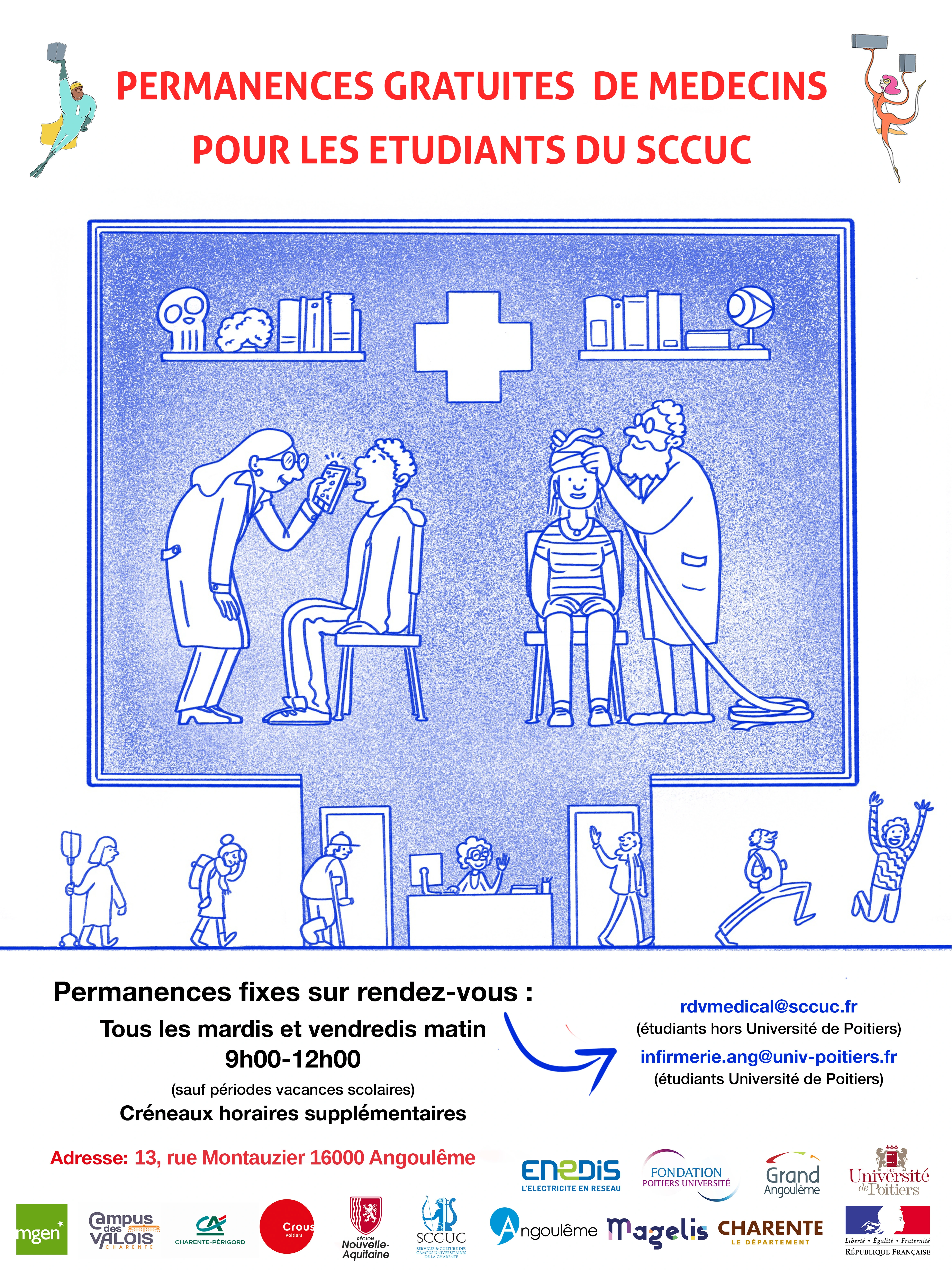 affiche permanence gratuite medecins