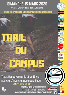 affiche trail campus course marche nordique